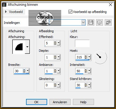 Effecten - 3D-Effecten - Afschuining binnen