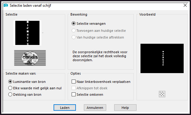 Selecties - Selectie laden/opslaan - Selectie laden vanaf schijf : Sel4_Bichette_Animabelle