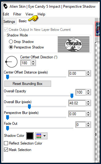 Effecten - Insteekfilters - Alien Skin Eye Candy 5 : Impact - Perspective Shadow