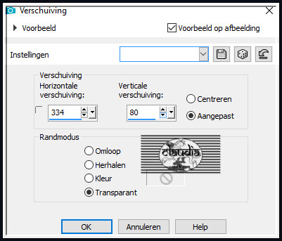 Effecten - Afbeeldingseffecten - Verschuiving