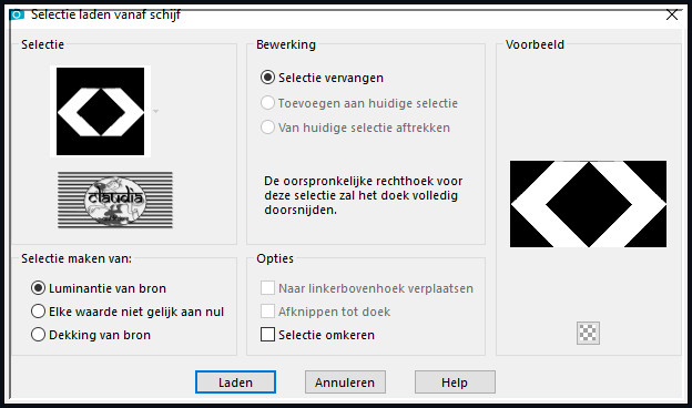 Selecties - Selectie laden/opslaan - Selectie laden vanaf schijf : Sel1_Rio_Animabelle