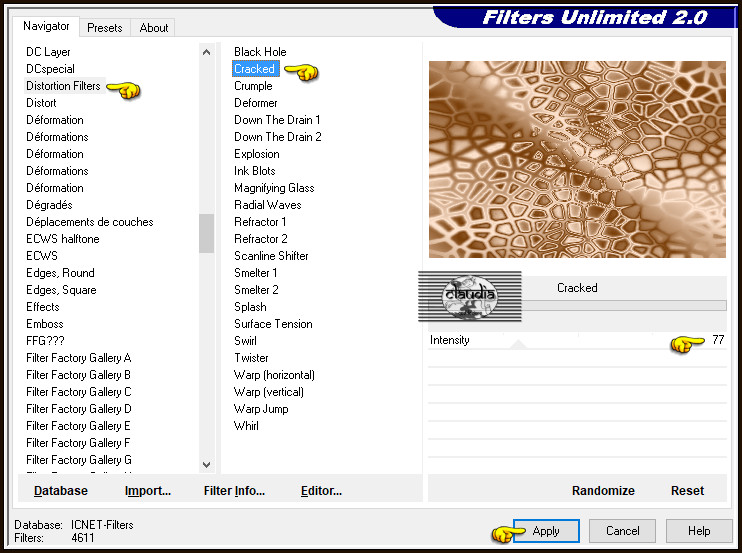 Effecten - Insteekfilters - <I.C.NET Software> - Filters Unlimited 2.0 - Distortion Filters - Cracked