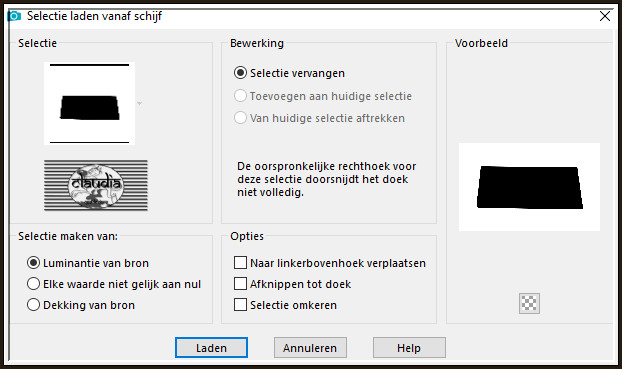 Selecties - Selectie laden/opslaan - Selectie laden vanaf schijf : Selection2_Cocorico_Animabelle