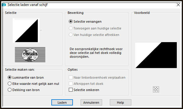 Selecties - Selectie laden/opslaan - Selectie laden vanaf schijf : Selection1_Cocorico_Animabelle