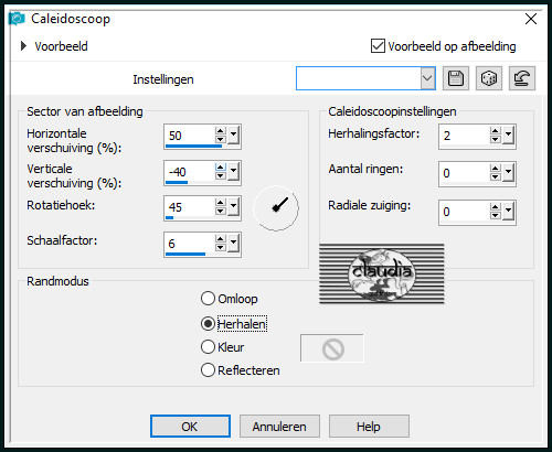 Effecten - Reflectie-effecten - Caleidoscoop