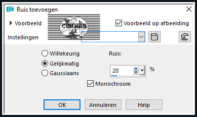 Aanpassen - Ruis toevoegen/verwijderen - Ruis toevoegen