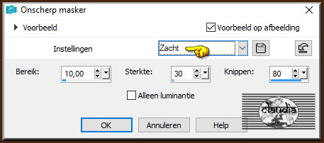 Aanpassen - Scherpte - Onscherp masker 