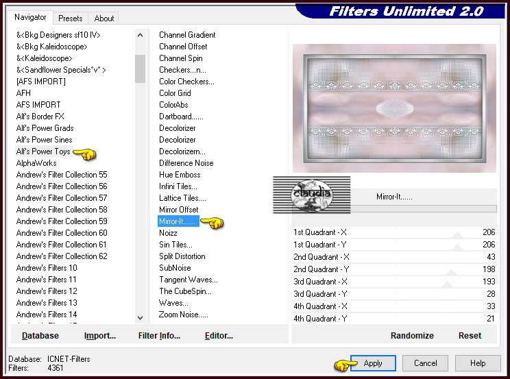  Effecten - Insteekfilters - <I.C.NET Software> - Filters Unlimited 2.0 - Alf's Power Toys - Mirror-It