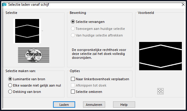 Selecties - Selectie laden/opslaan - Selectie laden vanaf schijf : Selection1_Cordelia_Animabelle