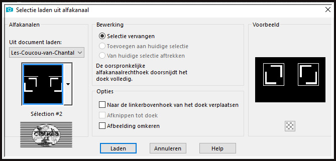 Selecties - Selectie laden/opslaan - Selectie laden uit alfakanaal : Sélection #2