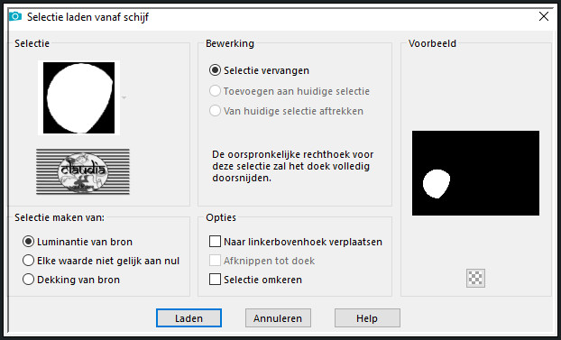 Selecties - Selectie laden/opslaan - Selectie laden vanaf schijf : cristaline2_animabelle