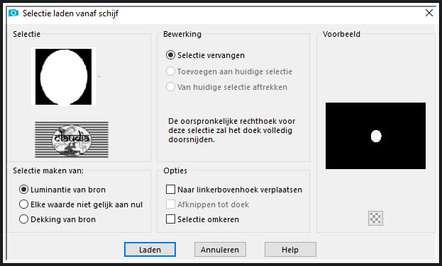 Selecties - Selectie laden/opslaan - Selectie laden vanaf schijf : cristaline1_animabelle