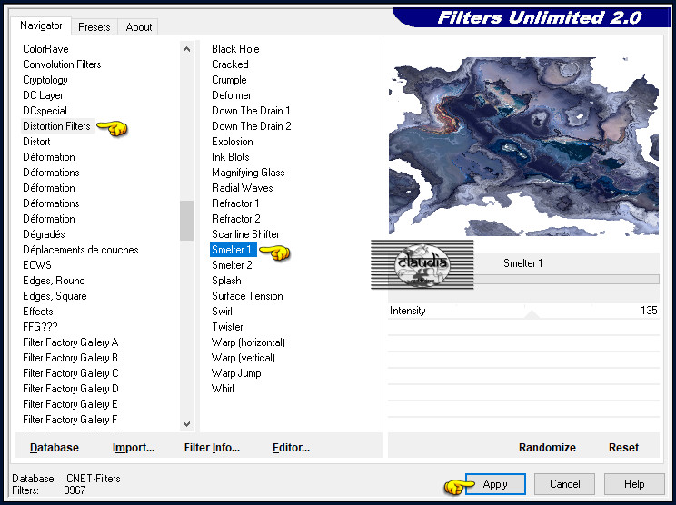 Effecten - Insteekfilters - <I.C.NET Software> - Filters Unlimited 2.0 - Distortion Filters - Smelter 1