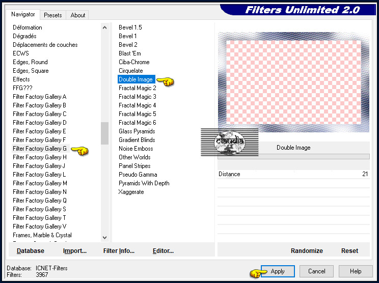 Effecten - Insteekfilters - <I.C.NET Software> - Filters Unlimited 2.0 - Filter Factory Gallery G - Double Image