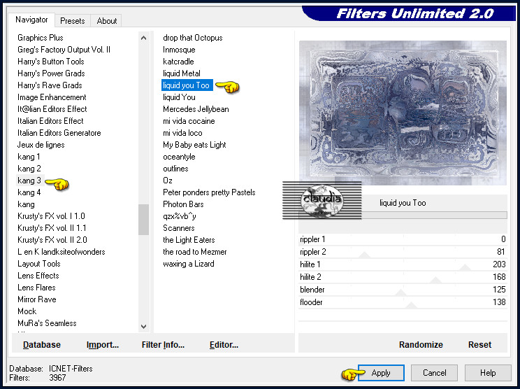 Effecten - Insteekfilters - <I.C.NET Software> - Filters Unlimited 2.0 - kang 3 - liquid you Too