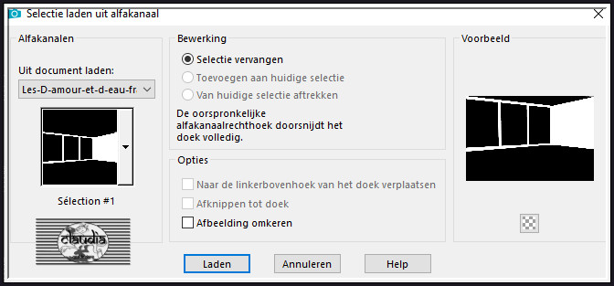 Selecties - Selectie laden/opslaan - Selectie laden uit alfakanaal : Sélection #1