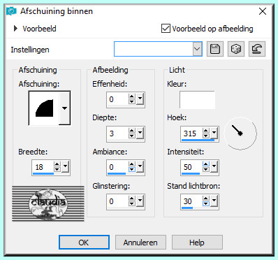 Effecten - 3D-Effecten - Afschuining binnen 