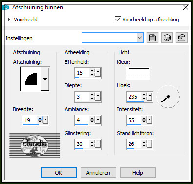 Effecten - 3D-Effecten - Afschuining binnen 