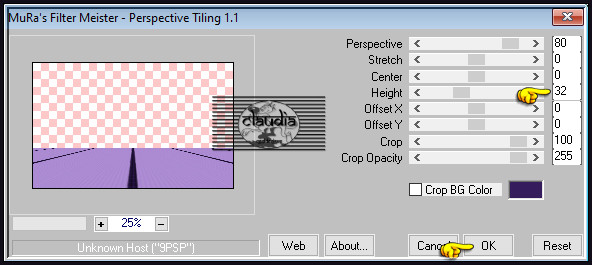 Effecten - Insteekfilters - MuRa's Meister - Perspective Tiling : Crop BG Color = 2de kleur