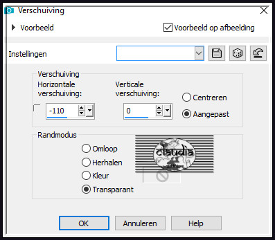 Effecten - Afbeeldingseffecten - Verschuiving :