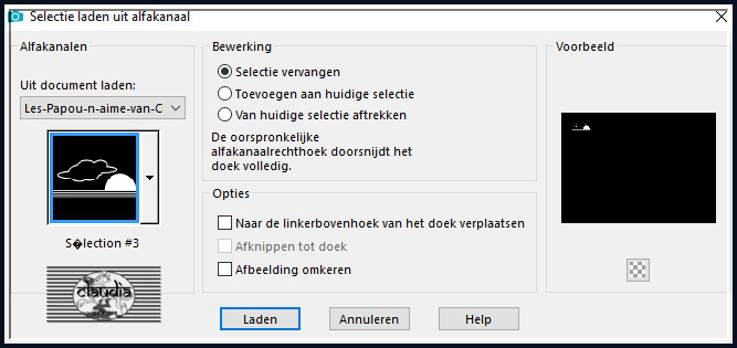 Selecties - Selectie laden/opslaan - Selectie laden uit alfakanaal : Sélection #3