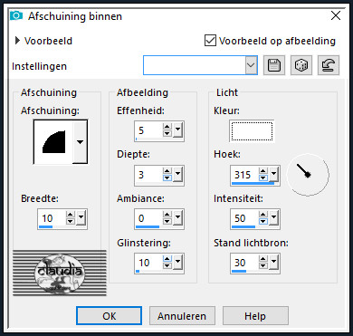 Effecten - 3D-Effecten - Afschuining binnen