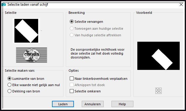 Selecties - Selectie laden/opslaan - Selectie laden vanaf schijf : Franzeska_Sel1