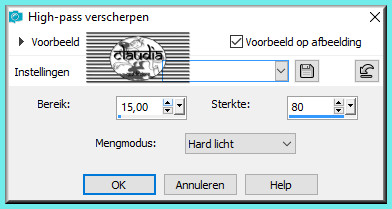 Aanpassen - Scherpte - High-pass verscherpen