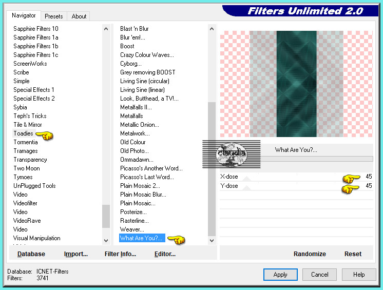 Effecten - Insteekfilters - <I.C.NET Software> - Filters Unlimited 2.0 - Toadies - What Are You?