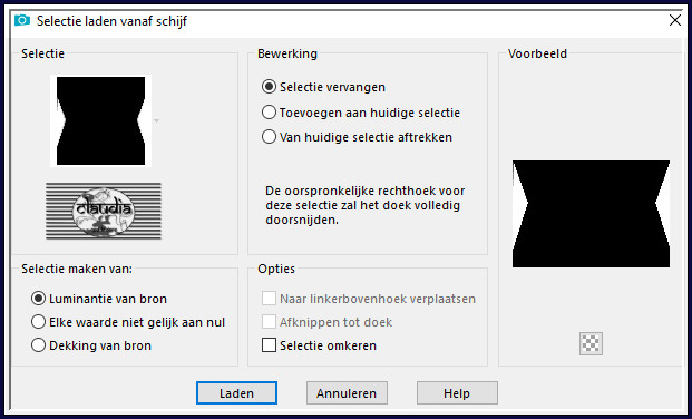 Selecties - Selectie laden/opslaan - Selectie laden vanaf schijf : Sel4_Grace_Animabelle