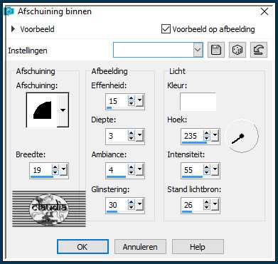 Effecten - 3D-Effecten - Afschuining binnen 