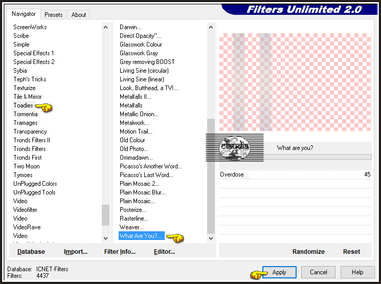 Effecten - Insteekfilters - <I.C.NET Software> - Filters Unlimited 2.0 - Toadies - What Are You?