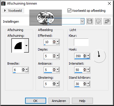 Effecten - 3D Effecten - Afschuining binnen