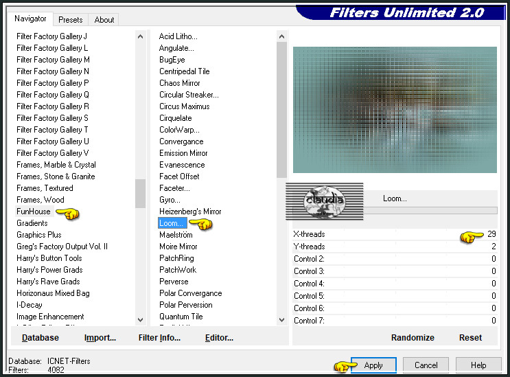 Effecten - Insteekfilters - <I.C.NET Software> - Filters Unlimited 2.0 - FunHouse - Loom
