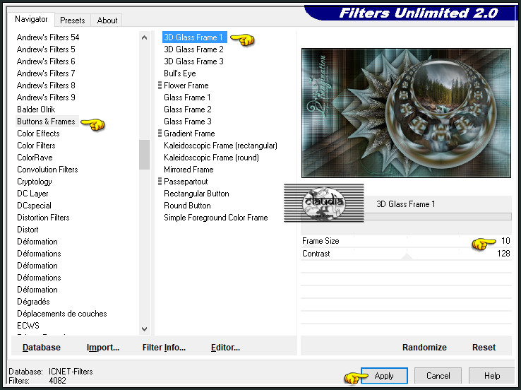 Effecten - Insteekfilters - <I.C.NET Software> - Filters Unlimited 2.0 - Buttons & Frames - 3D Glass Frame 1