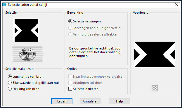 Selecties - Selectie laden/opslaan - Selectie laden vanaf schijf : Selection3_IG2_Animabelle