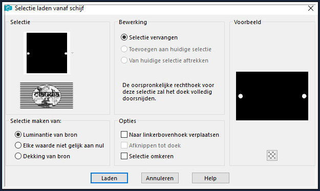 Selecties - Selectie laden/opslaan - Selectie laden vanaf schijf : Selection5_IG2_Animabelle