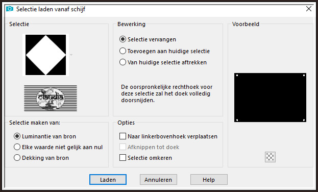 Selecties - Selectie laden/opslaan - Selectie laden vanaf schijf : Selection1_Animabelle