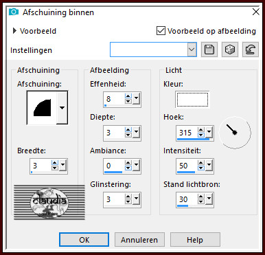 Effecten - 3D-Effecten - Afschuining binnen