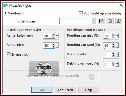 Effecten - Textuureffecten - Mozaïek - glas