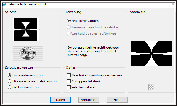 Selecties - Selectie laden/opslaan - Selectie laden vanaf schijf : Selection1_Kalyssa_Animabelle