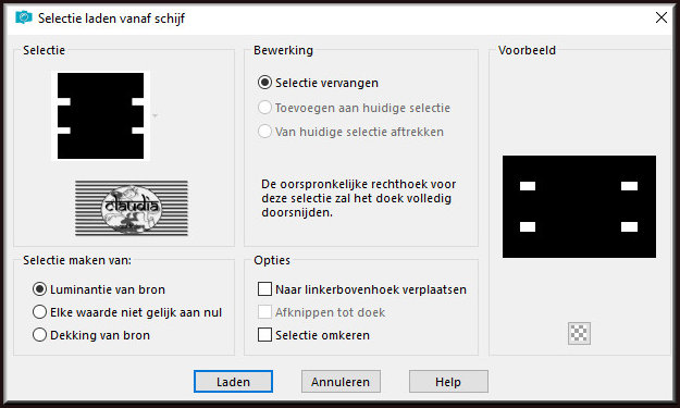 Selecties - Selectie laden/opslaan - Selectie laden vanaf schijf : Linsouciance_Sel1_Animabelle