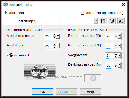 Effecten - Textuureffecten - Mozaïek - glas