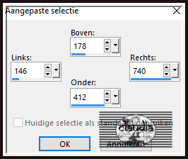 Activeer het Selectiegereedschap (toets S op het toetsenbord) - Aangepaste selectie met deze instellingen