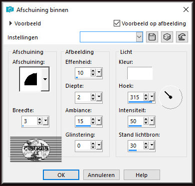 Effecten - 3D-Effecten - Afschuining binnen
