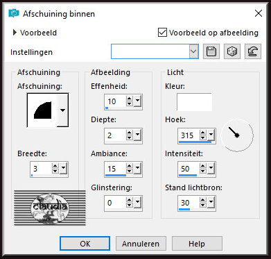 Effecten - 3D-Effecten - Afschuining binnen