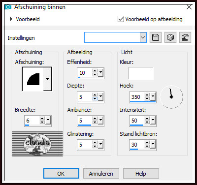 Effecten - 3D-Effecten - Afschuining binnen