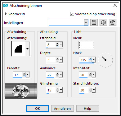 Effecten - 3D-Effecten - Afschuining binnen