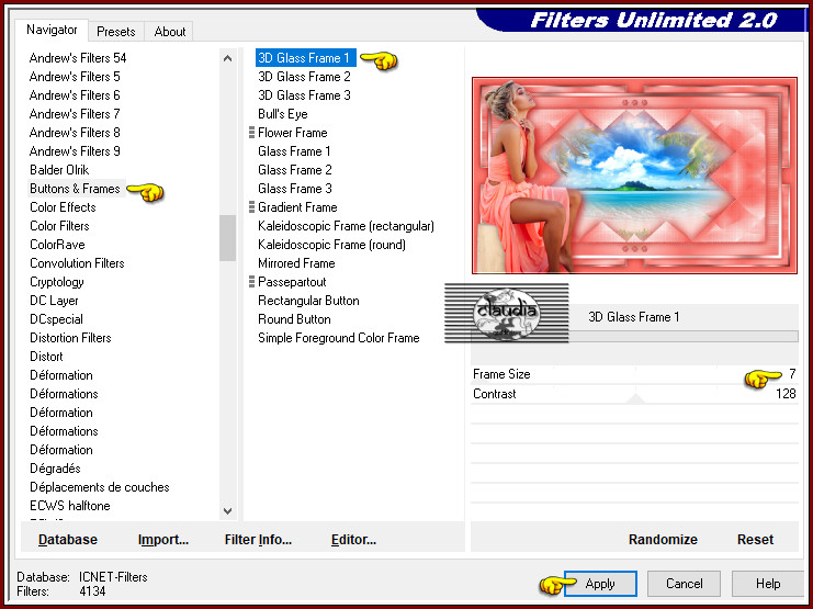 Effecten - Insteekfilters - <I.C.NET Software> - Filters Unlimited 2.0 - Buttons & Frames - 3D Glass Frame 1