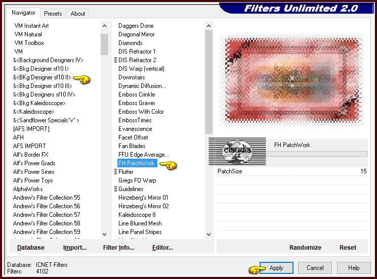 Effecten - Insteekfilters - <I.C.NET Software> - Filters Unlimited 2.0 - &<BKg Designer sf10 II> - FH Patchwork